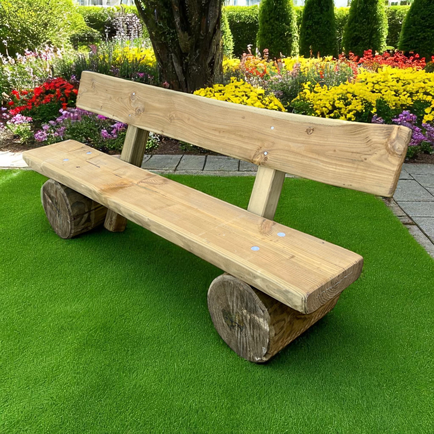 Gartenbank Holzbank mit Lehne - Veischedetal