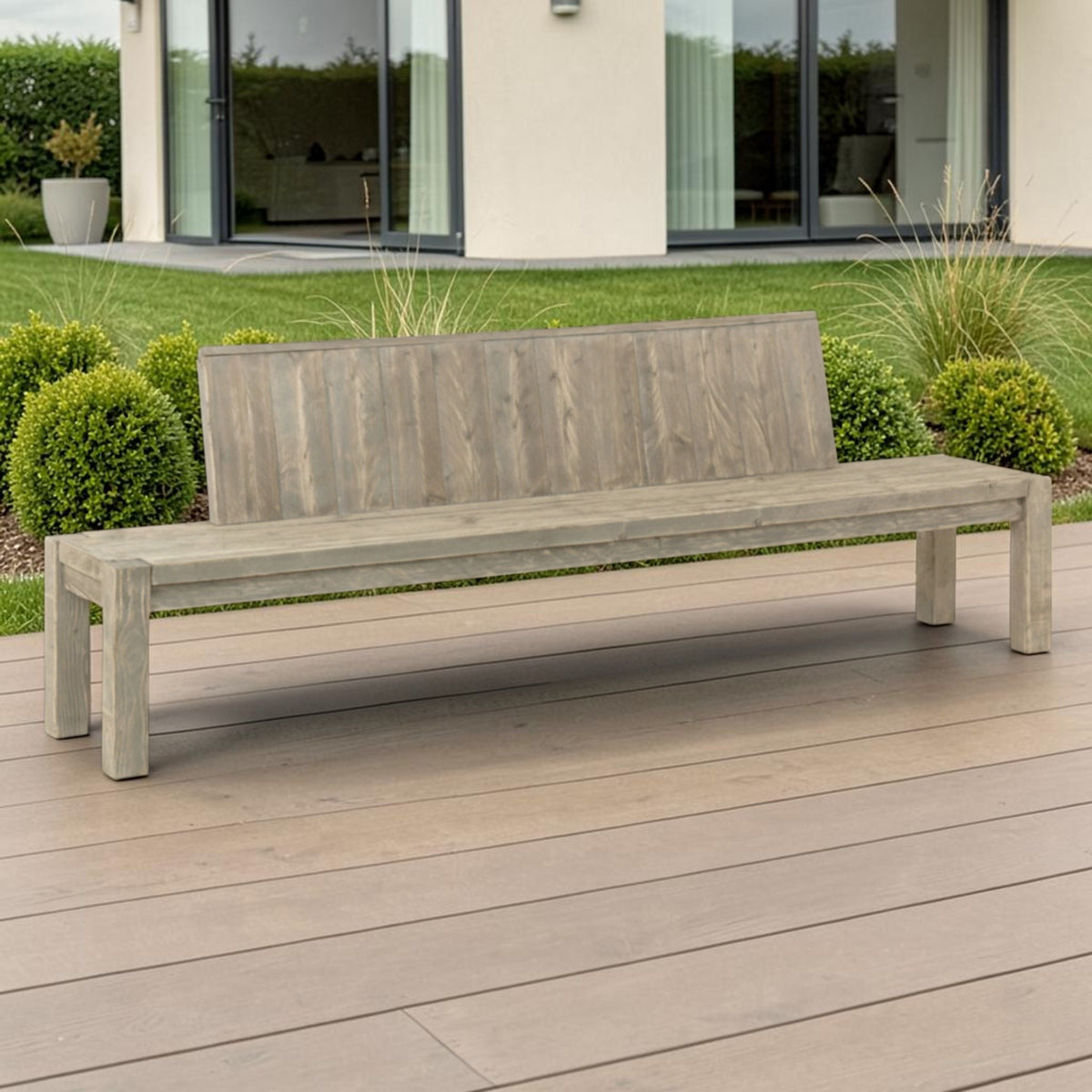 Loungebank Massivholz mit Lehne - Salweytal - ANTE NEO