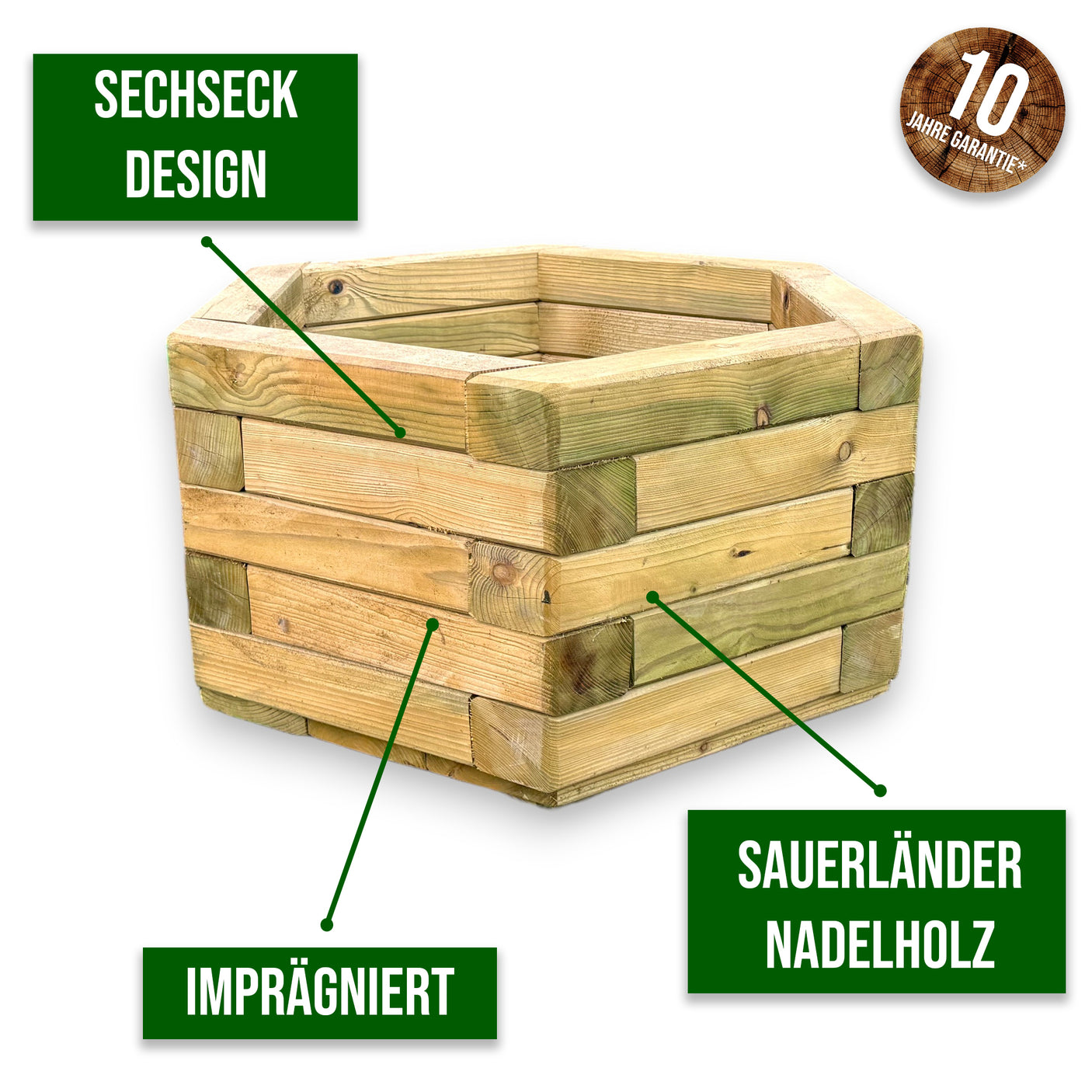 Sechseck Pflanzkübel Blumenkübel - Veischede - KDI