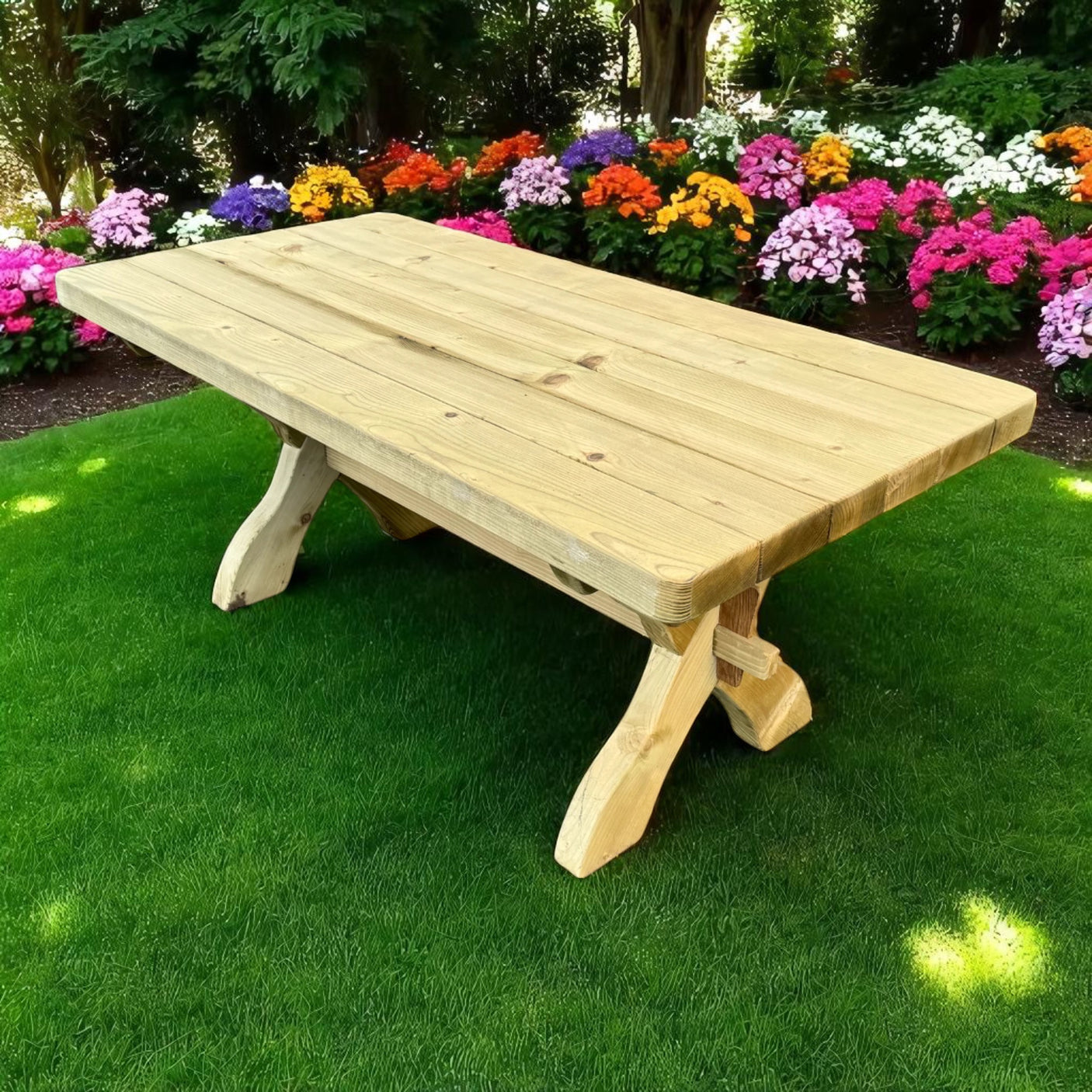 Gartentisch Massivholz - KDI Grün - Hennetal - B-Ware