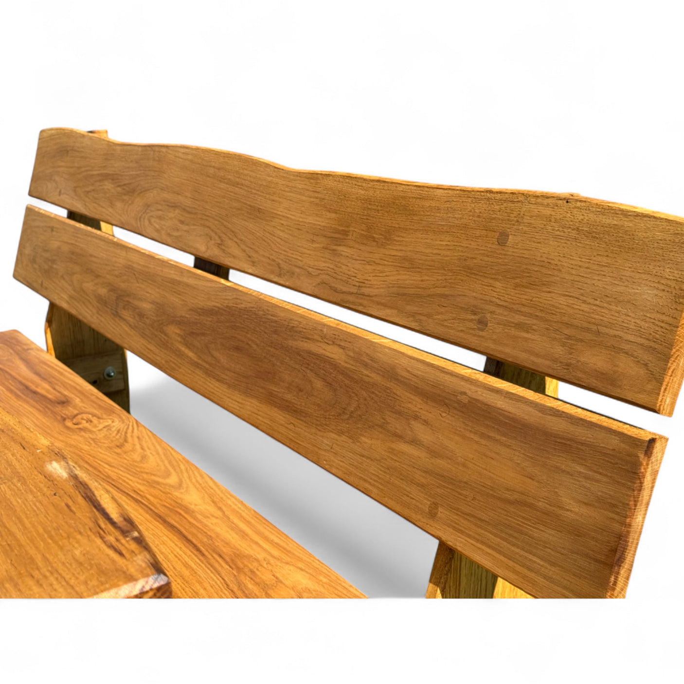 Garnitur Sitzgruppe - Eiche - Valmetal (Bank mit Lehne + Tisch)