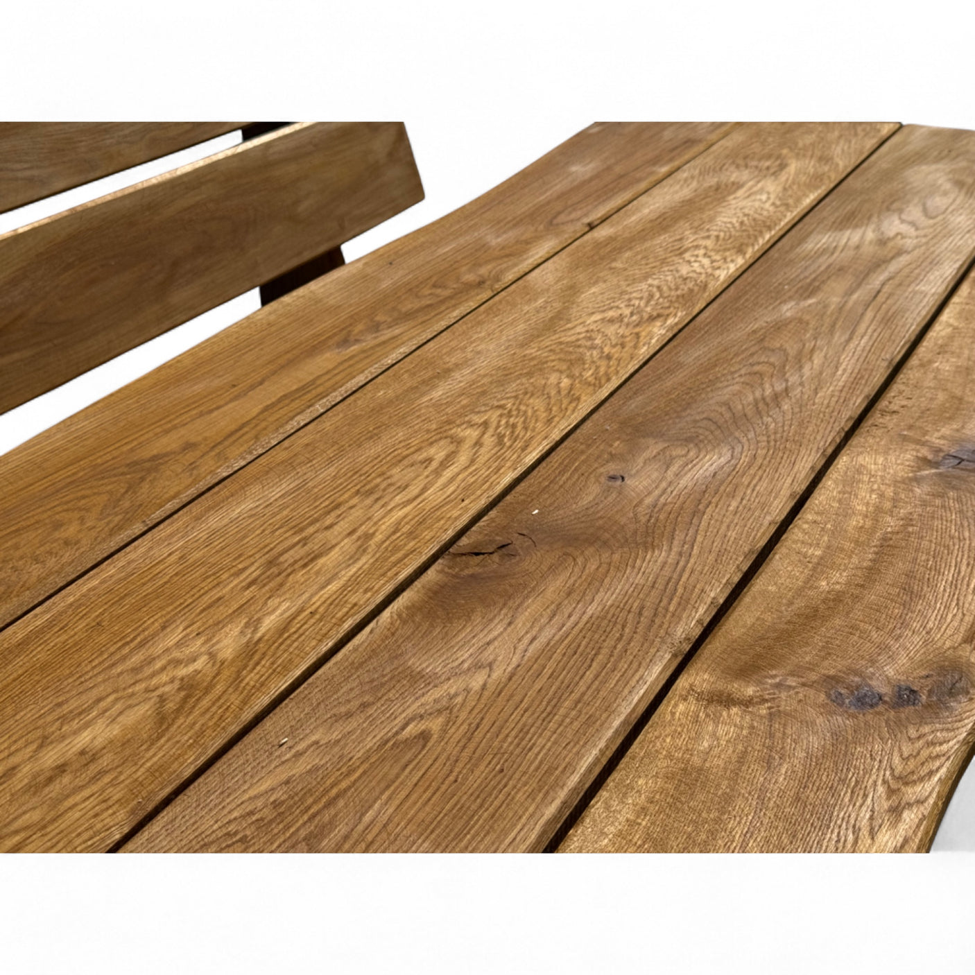 Garnitur Sitzgruppe - Eiche - Valmetal (Bank mit Lehne + Tisch)