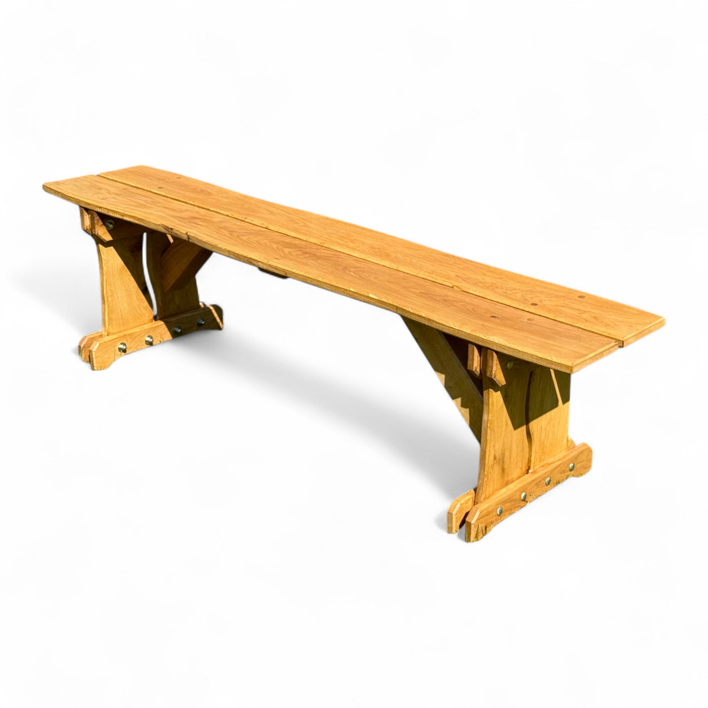 Gartenbank Holzbank ohne Lehne - Eiche - Valmetal