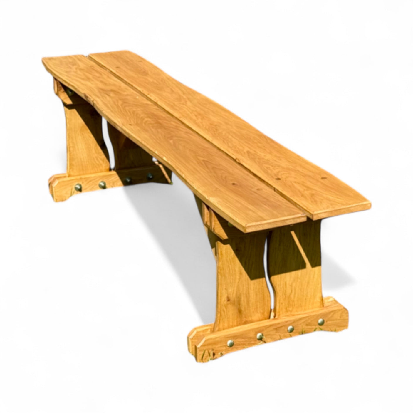 Gartenbank Holzbank ohne Lehne - Eiche - Valmetal