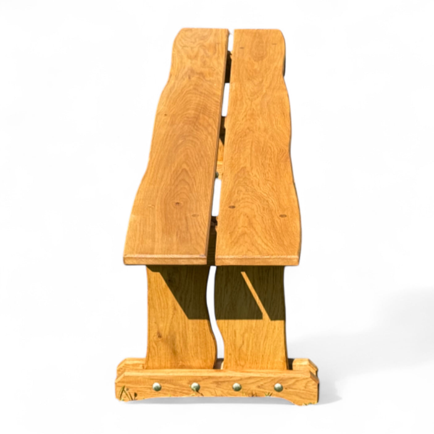 Gartenbank Holzbank ohne Lehne - Eiche - Valmetal