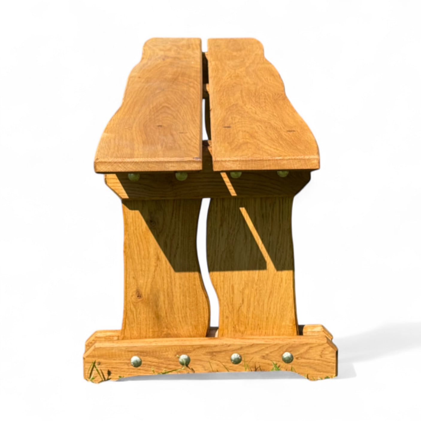 Gartenbank Holzbank ohne Lehne - Eiche - Valmetal