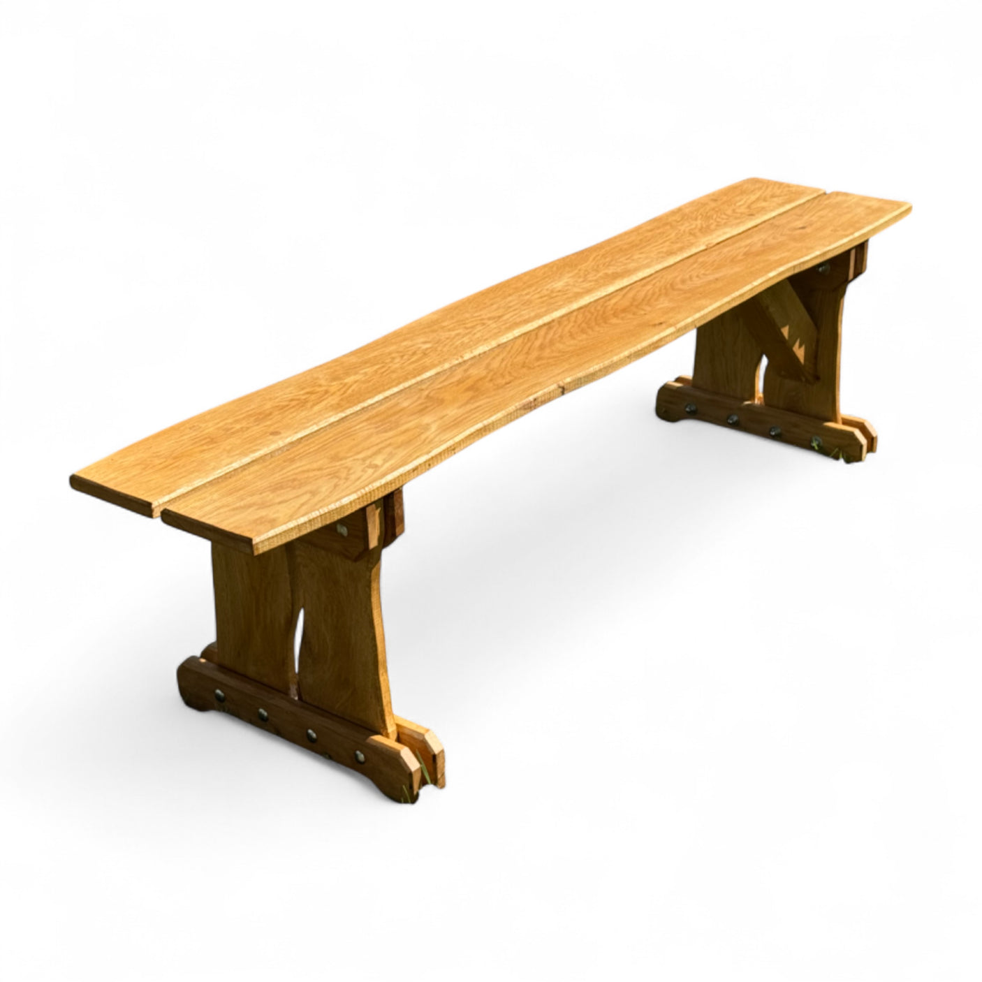 Gartenbank Holzbank ohne Lehne - Eiche - Valmetal