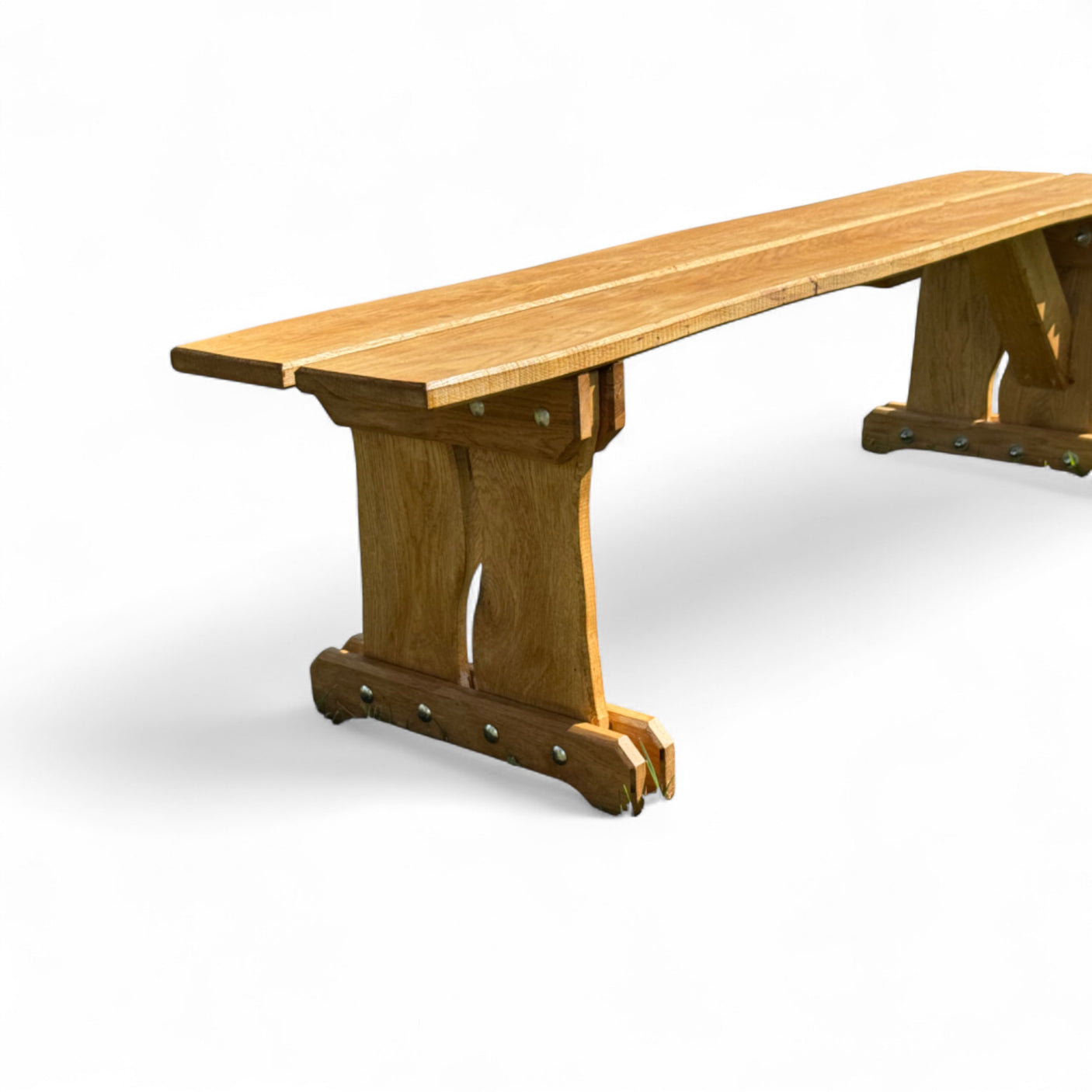 Gartenbank Holzbank ohne Lehne - Eiche - Valmetal