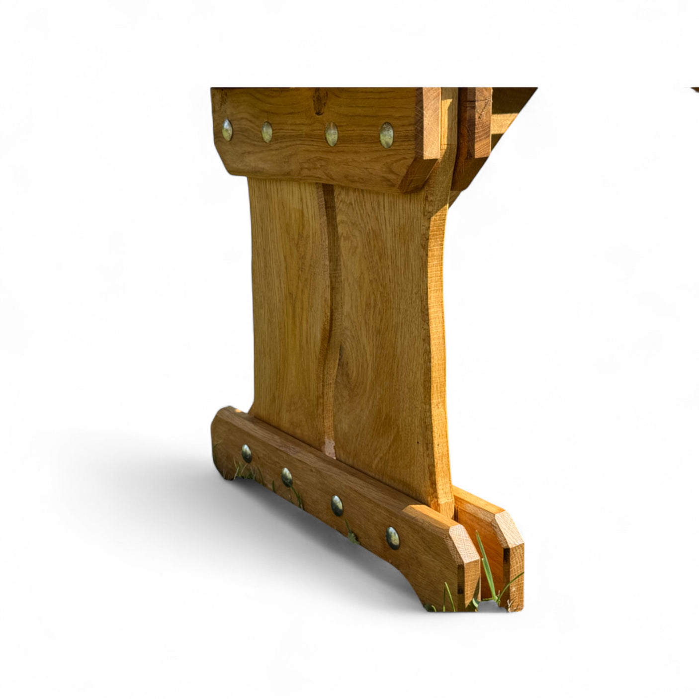 Gartenbank Holzbank ohne Lehne - Eiche - Valmetal