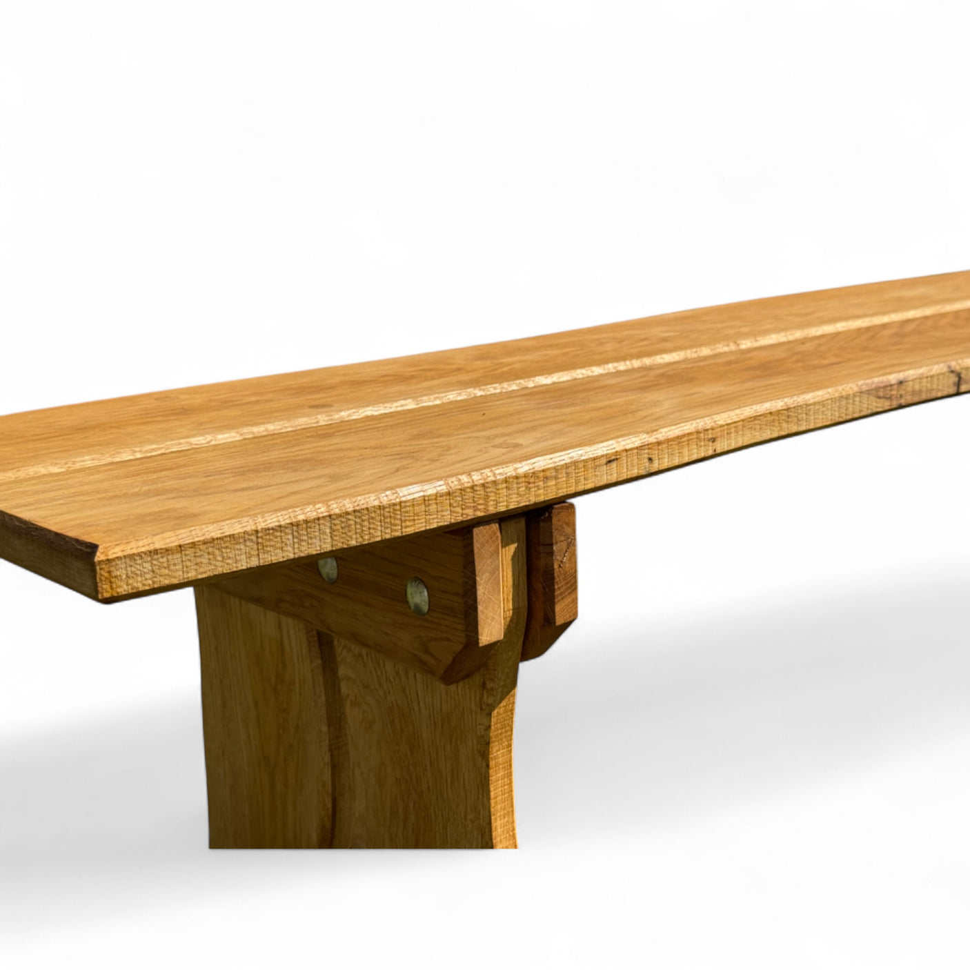 Gartenbank Holzbank ohne Lehne - Eiche - Valmetal