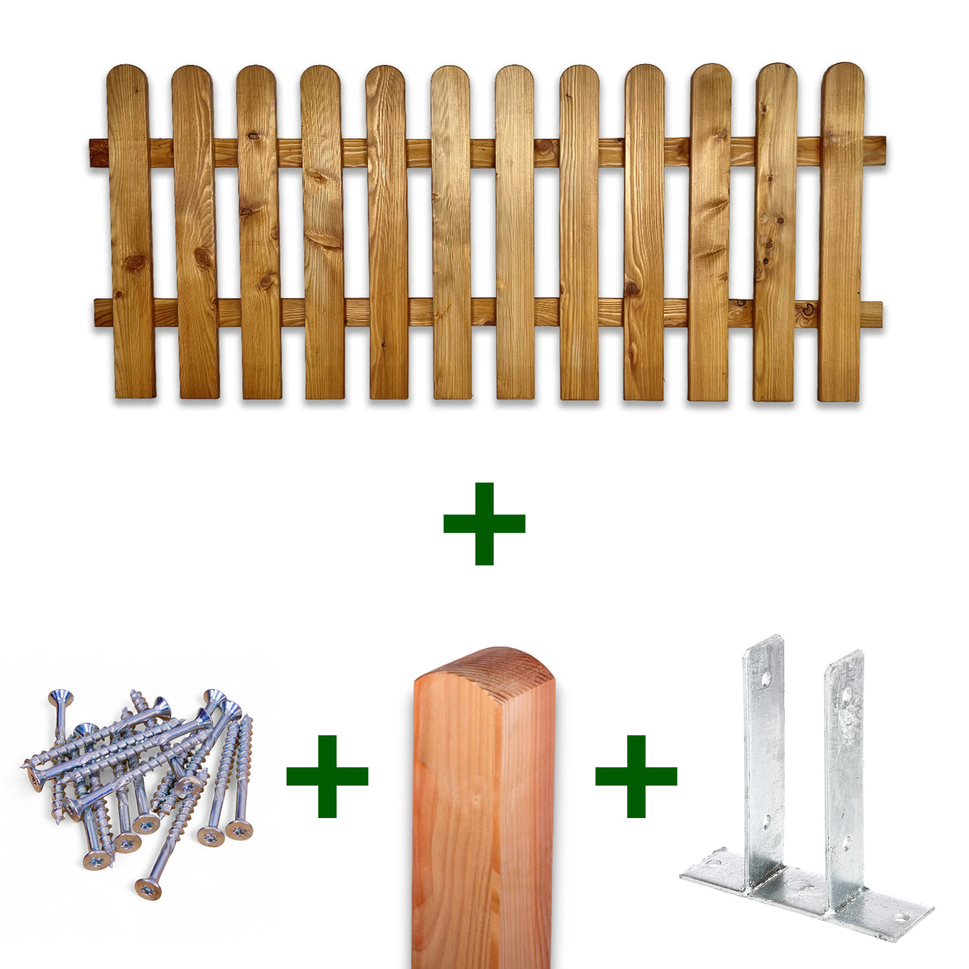 Komplettset Gartenzaun - Möhnezaun - Lärche geölt
