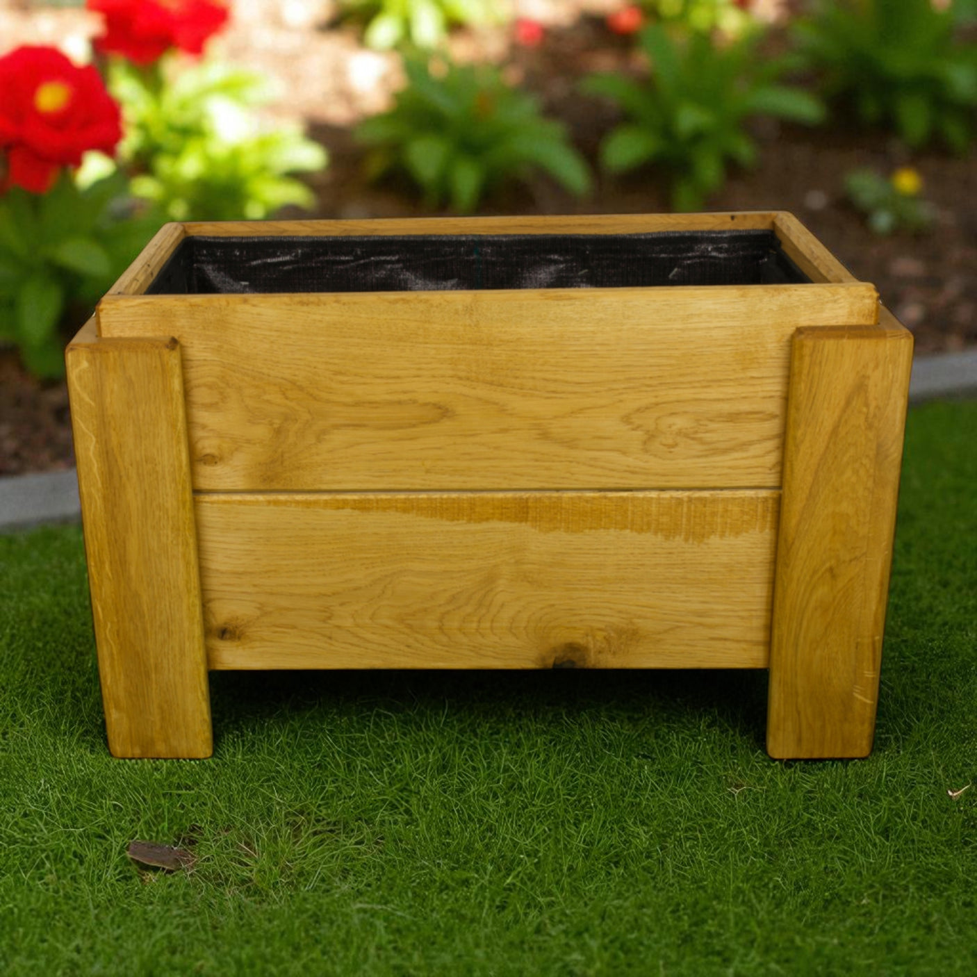 Pflanzkübel, Blumenkübel - Eiche - Verse - Lasiert