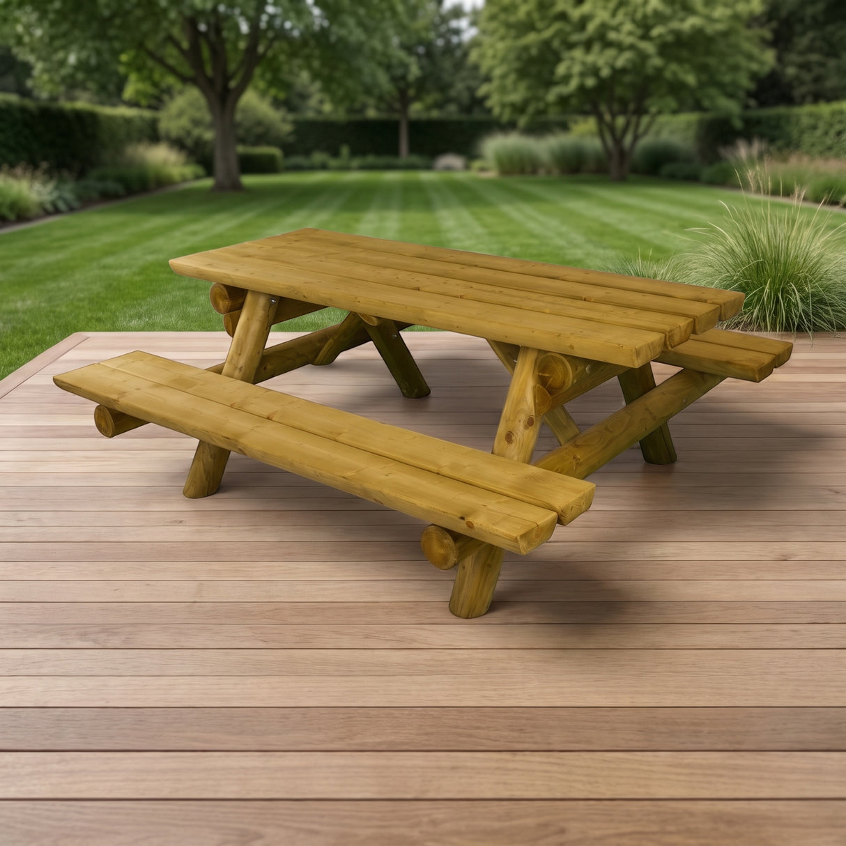 Gartenholz.org Hönnetal picnic table made of pressure-treated softwood for outdoor garden use.