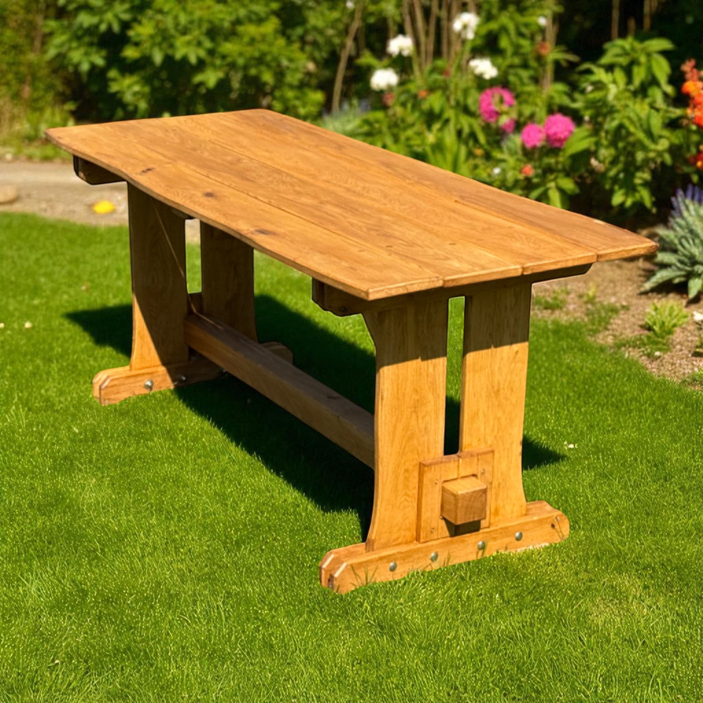 Gartentisch Massivholz - Eiche - Valmetal