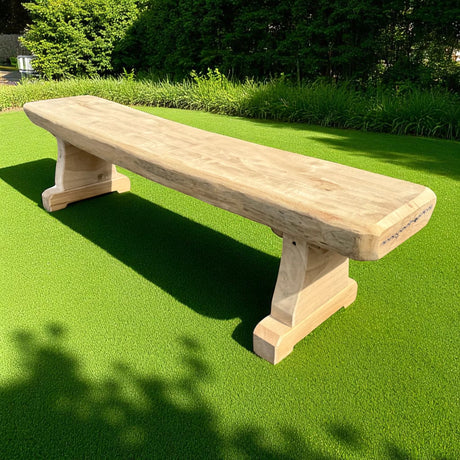 Gartenbank Holzbank ohne Lehne - Eiche - Röhrtal