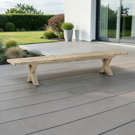 Loungebank Massivholz ohne Lehne - Steingrund - ANTE NEO