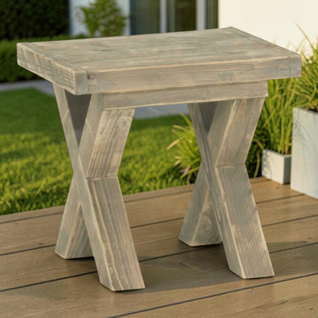 Loungehocker Massivholz ohne Lehne - Steingrund - ANTE NEO