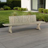 Loungebank Massivholz mit Lehne - Steingrund - ANTE NEO