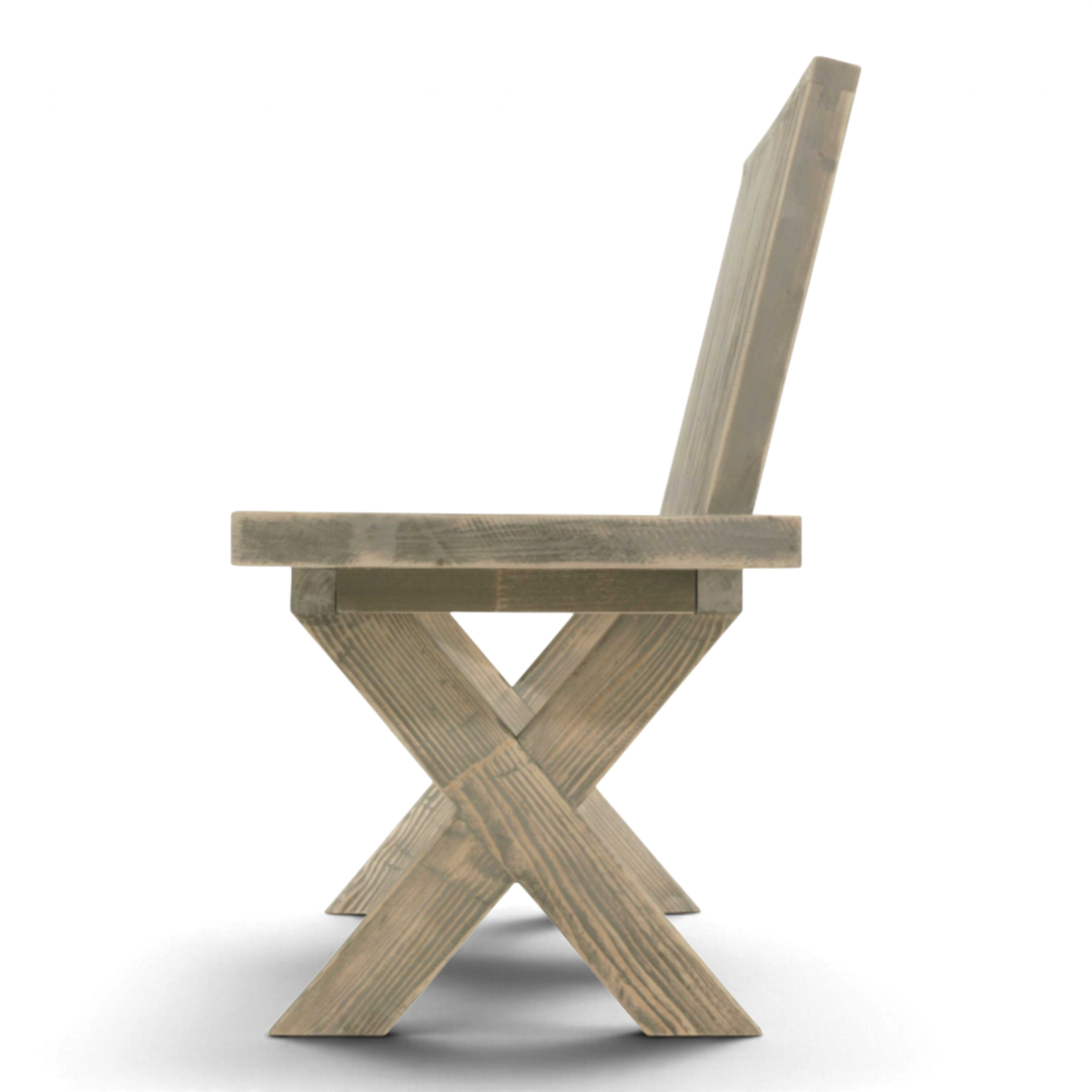 Loungebank Massivholz mit Lehne - Steingrund - ANTE NEO