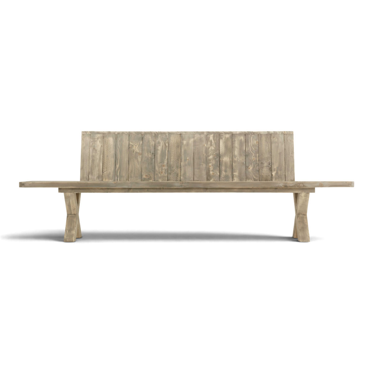 Loungebank Massivholz mit Lehne - Steingrund - ANTE NEO