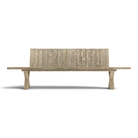 Loungebank Massivholz mit Lehne - Steingrund - ANTE NEO