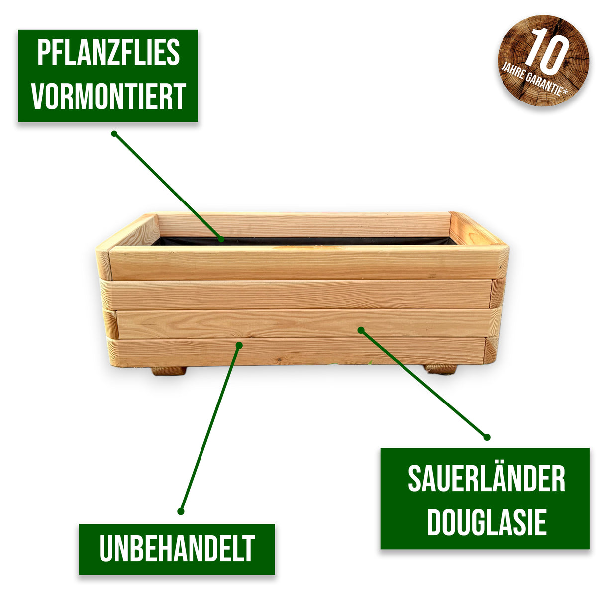 Pflanzkübel Blumenkübel - Lenne - Douglasie Natur