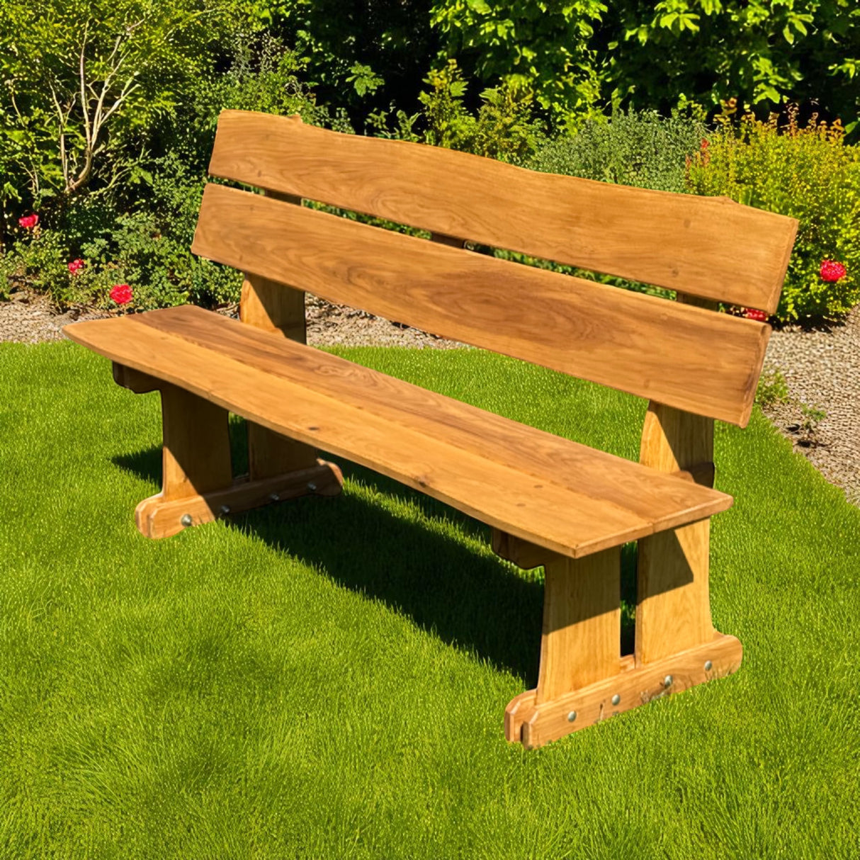 Gartenbank Holzbank - Eiche - Valmetal