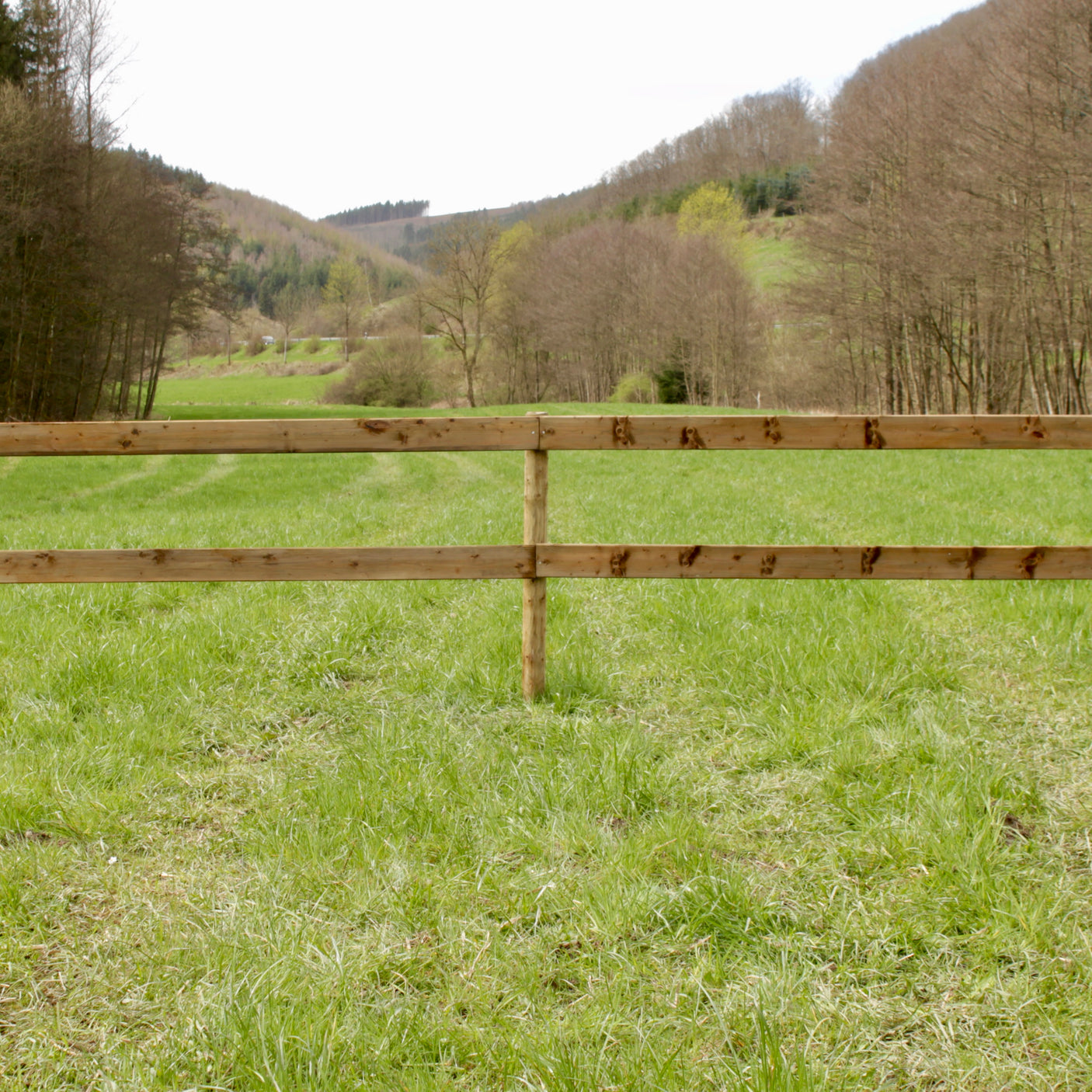 Weidezaun Plankenzaun - Komplettset - KDI (Runde Pfähle)