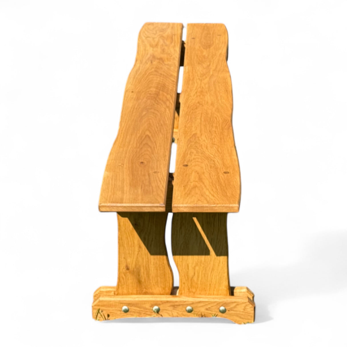 Gartenbank Holzbank ohne Lehne - Eiche - Valmetal