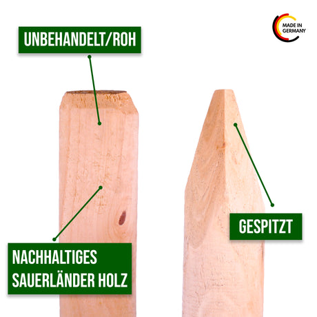 Baumpfahl Pfosten - Naturbelassen - Rund