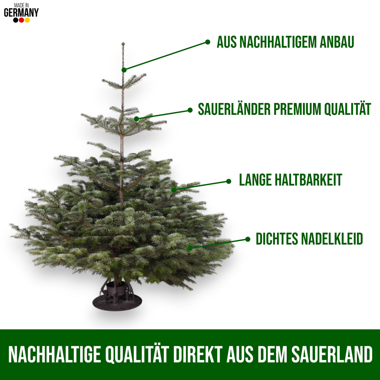 Sauerländer Premium Weihnachtsbaum - Nordmanntanne aus nachhaltigem Anbau