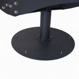 Gartenholz.org Bergpfad rotating forest sofa featuring a sturdy black powder-coated steel circular base and mount.