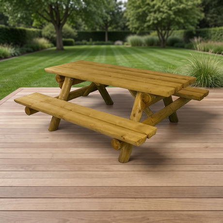 Gartenholz.org Hönnetal picnic table made of pressure-treated softwood for outdoor garden use.