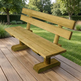 Gartenholz.org Oestertal garden bench made of solid pressure-treated coniferous wood on a wooden patio.