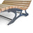 Gartenholz.org Waldsofa Sonnenpfad, natural Douglas fir wood slats with a curved metal base, outdoor bench.