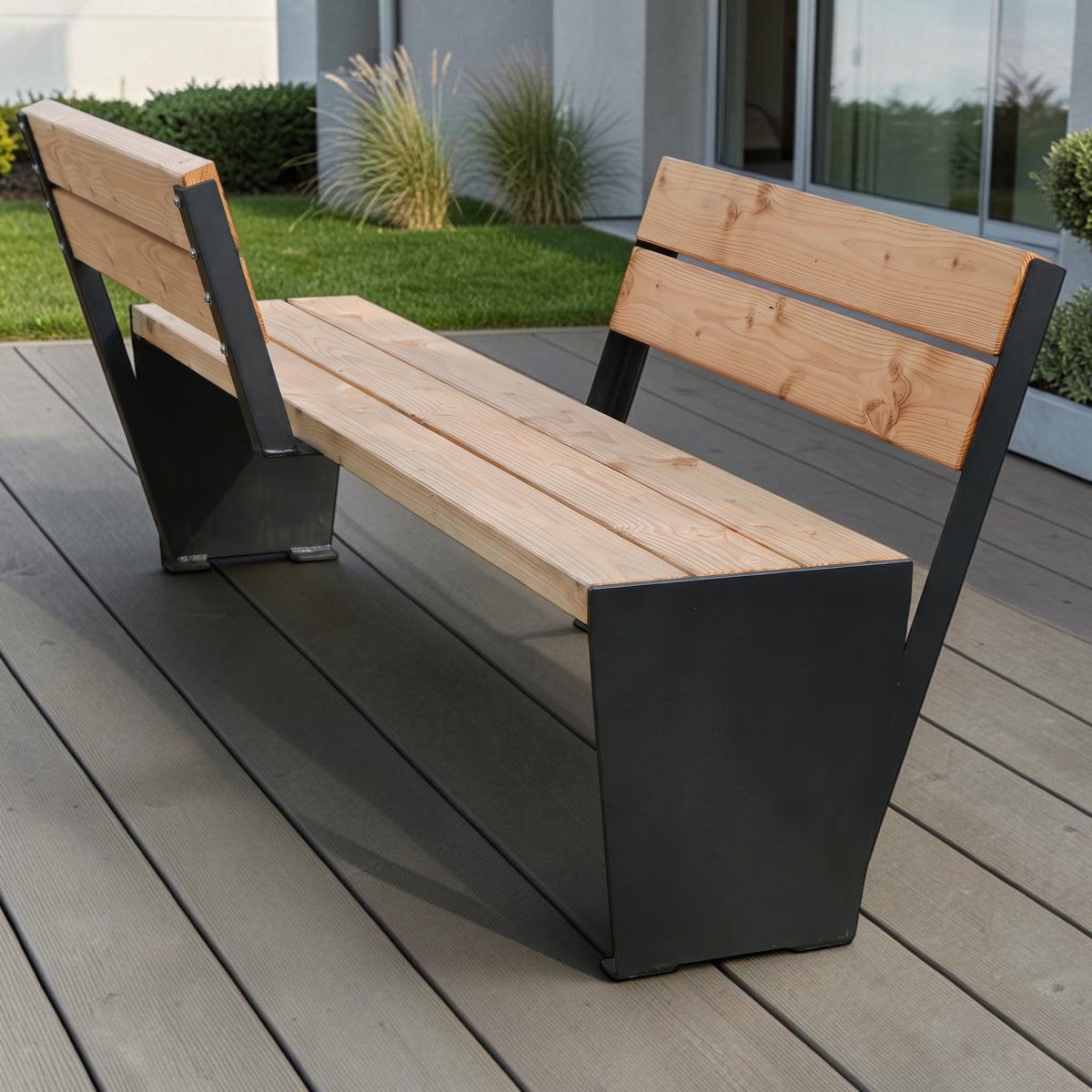 Gartenbank Holzbank wechselseitige Lehne - Douglasie - Aabachtal