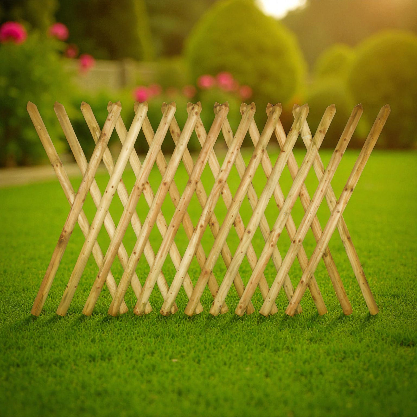 Gartenzaun Element 120 cm - Jägerzaun - KDI Grün